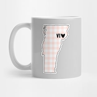 USA States: Vermont (pink plaid) Mug